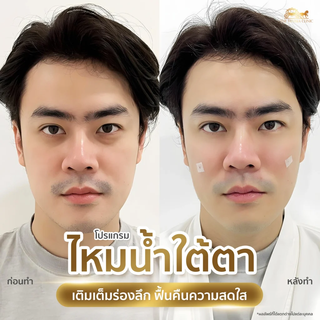 เคสชายหนุ่มหน้าเรียวยกกระชับจากไหมน้ำใต้ตา